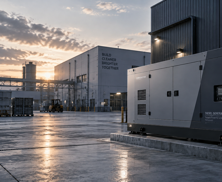 Industrial diesel generators coordinated with solar and battery storage